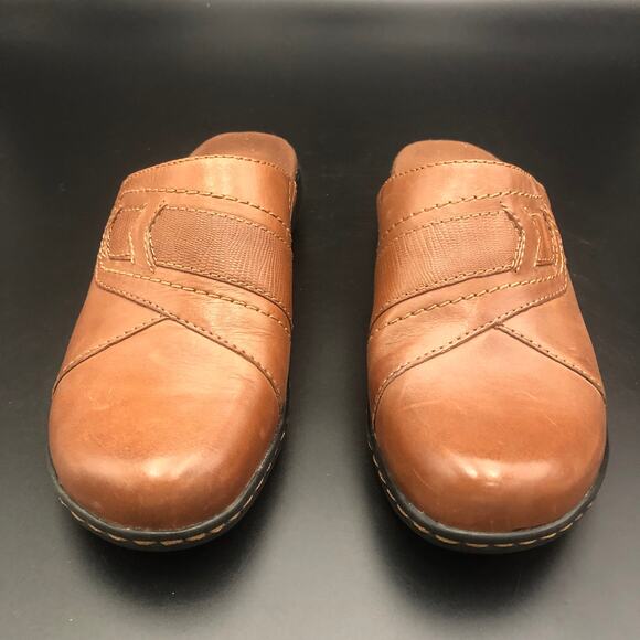 Clarks Bendables Brown Leather Mules, Women's Size 6.5M/EUR 37 - Picture 2 of 7